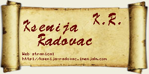 Ksenija Radovac vizit kartica